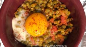 Uova in cocotte con piselli