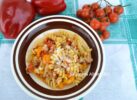 salsicce e peperoni